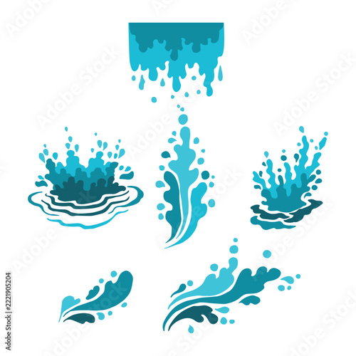 Water splash hand drawn illustration vector