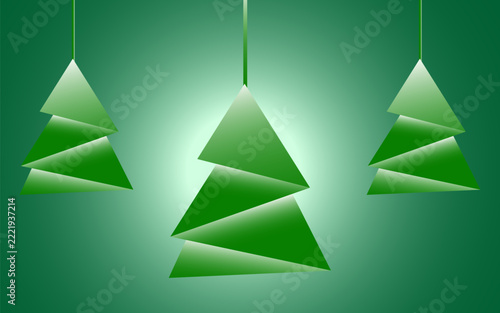 Geometric Christmas Tree Hanging Background