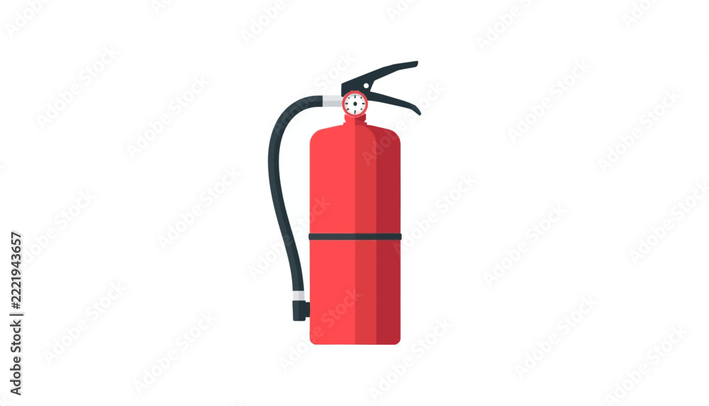 Fototapeta premium Industrial fire extinguisher icon rendered in a clean flat style against a plain white background.