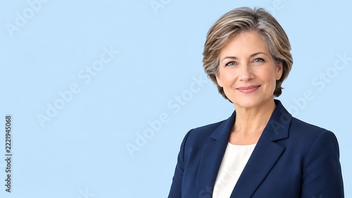 Retirement Planning Advisor for Pension Savings, Wealth Management and Long Term Financial Security with Mature Female Financial Consultant and Copy Space