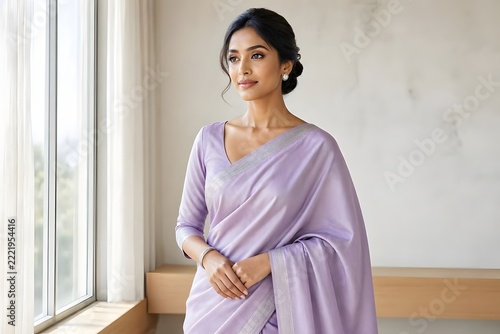 Lavender_Saree_Elegance_An_adult_Bangladeshi_woman_in_a_lavender. 1