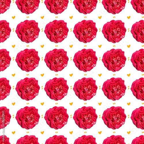 seamless pattern with red roses