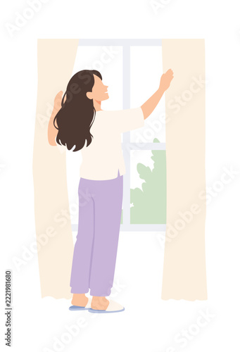 Adult Person Enjoying a Peaceful Morning Routine Isolated on White Background