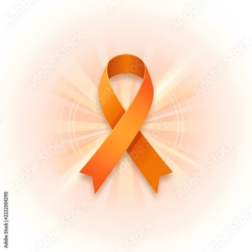 Orange ribbon awareness symbol representing support for leukemia and other causes