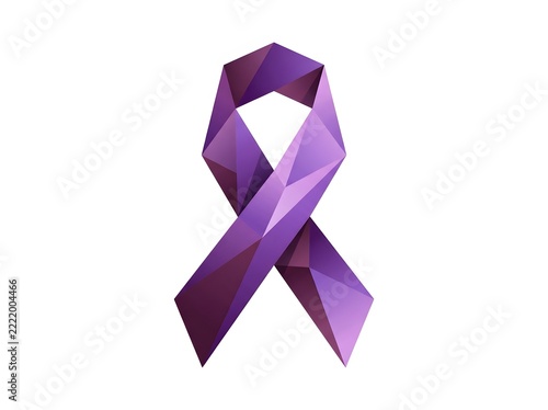 Purple ribbon awareness symbol representing pancreatic cancer epilepsy and domestic violence