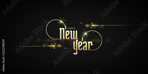 Happy newyear letters banner, Happy new year vector art and illustration. can use for, landing page, template, ui, web, mobile app, poster, banner, flyer, background