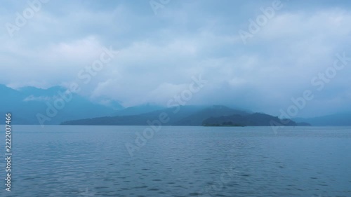 Sun Moon Lake during the blue hour in Taiwan