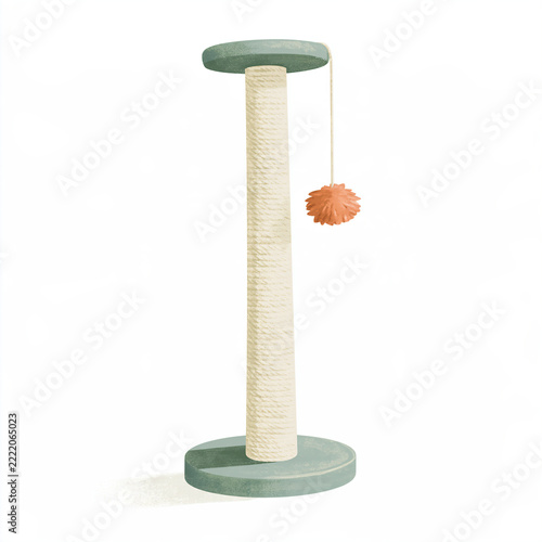 Stylish Cat Scratching Post with Broad Sage Base and Cream Sisal