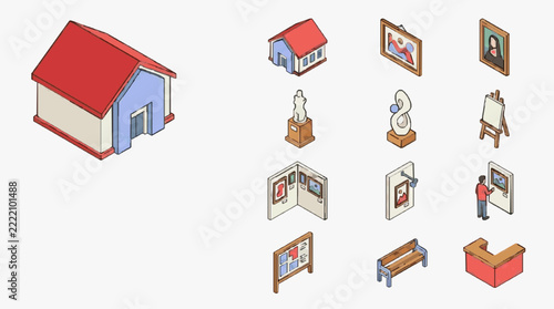 Creative of art gallery and home decor elements collection