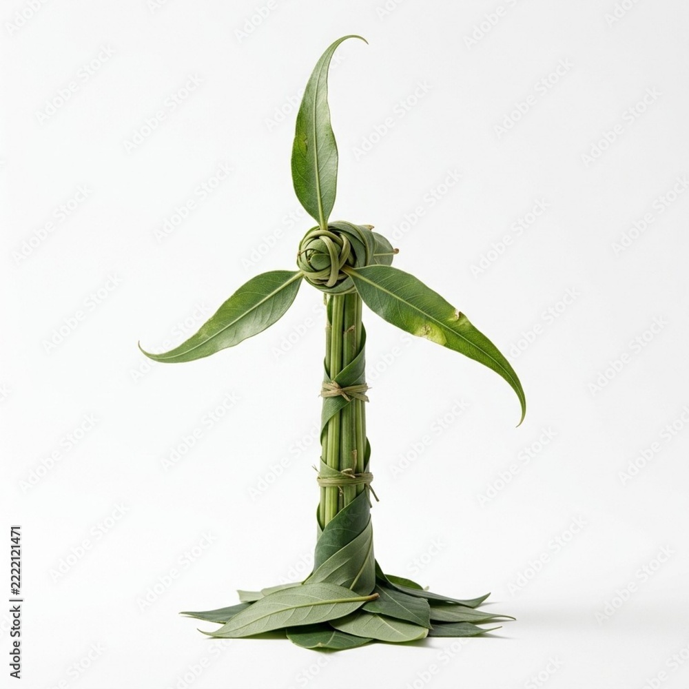 Naklejka premium Fan Made With Leaf 