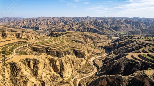 China Yan'an Loess Plateau Loess Plateau Landscape