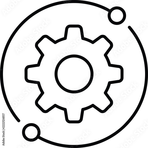 Gear Settings Icon with Circular Arrows for Automation
