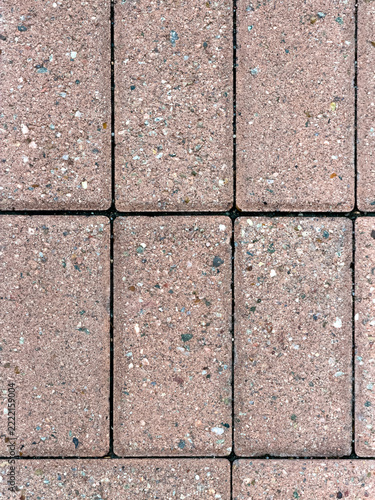 Symmetrical Red Brick Paver Grid Pattern