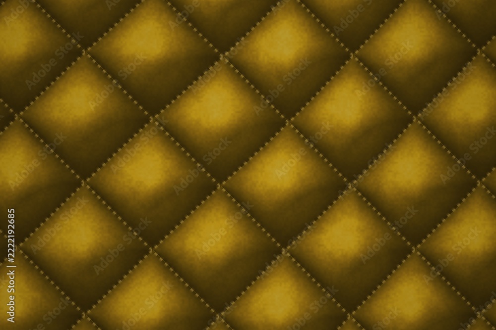 Fototapeta premium Quilted gold texture with diamond pattern