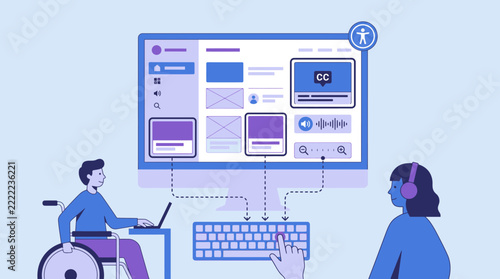 Accessible digital workspace with creative tools and inclusive