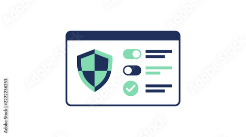 Modern privacy security settings interface with shield toggle