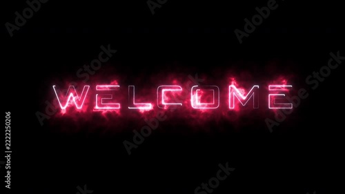 Futuristic Glowing Red Welcome Intro on Black Background