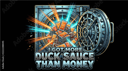 I Got More Duck Sauce Than Money Bank Vault Full Of Soy And Duck Sauce Packets Vector Design