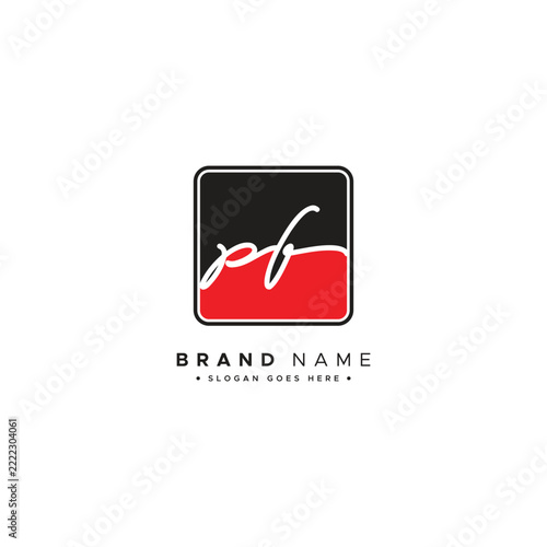Abstract Letter PF Logo - Initial Monogram Template for Alphabet P and F