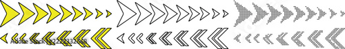 Set of yellow and black arrow icons for web navigation and digital