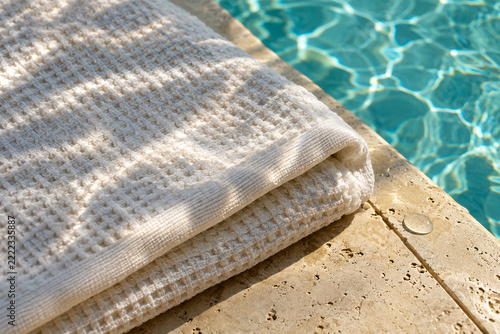 Water caustics over a folded waffle cotton towel