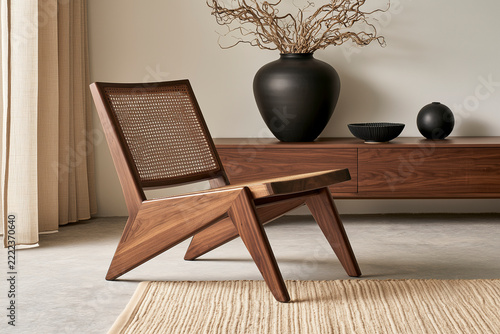 Mid Century Walnut Lounge Chair