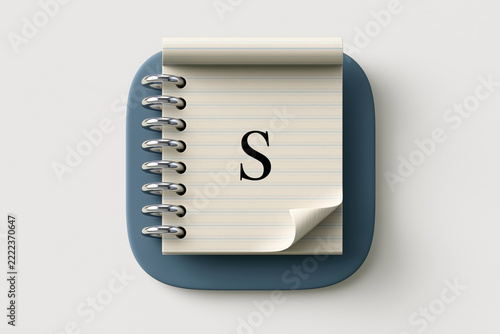 Spiral Notebook Icon With Letter S