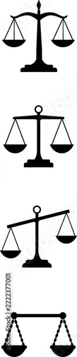 Fotografie Set of scales icons, silhouette of scales