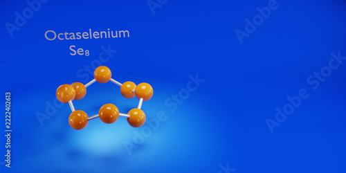 Molecule. Chemicals, micro and macronutrients. Periodic table of Mendeleev. Microelements necessary for humans. 3d render.