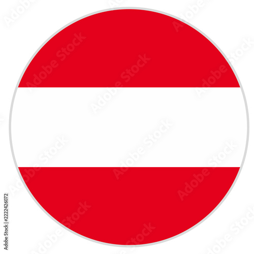 Obraz na plátně austria circular national flag isolated on transparent background