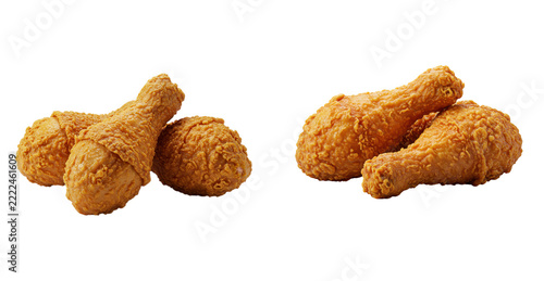 Crispy fried chicken drumsticks isolated on transparent background