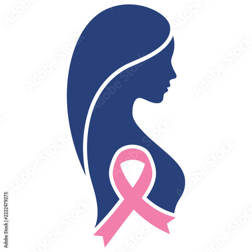 Silhouette of a female figure in dark blue with long hair, outlined by a thin white line.
