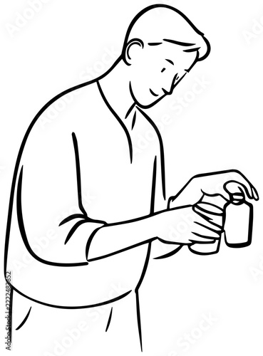 Man handling items with one touch rule