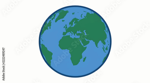 Illustration of planet Earth showing continents and oceans.