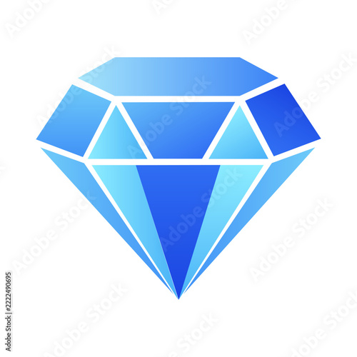 Blue diamond gemstone icon. vector illustration