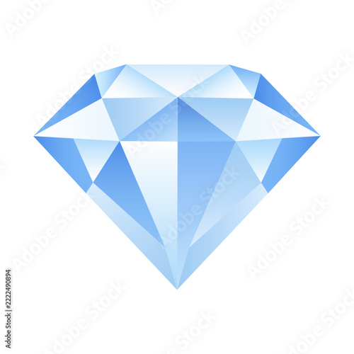 Light blue diamond gemstone. vector illustration