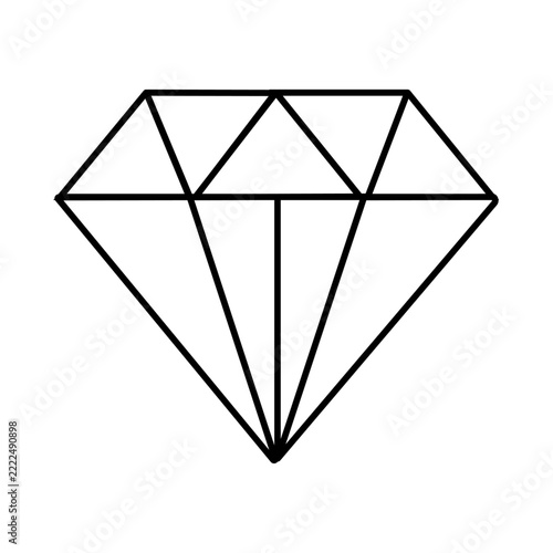 Diamond gemstone outline icon. vector illustration