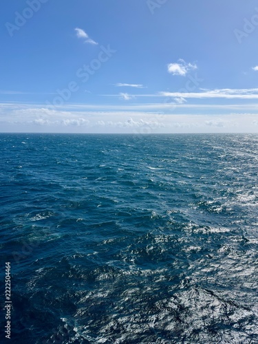 Sunlight Sparkling on Open Ocean Waters in Arctic Sea Day