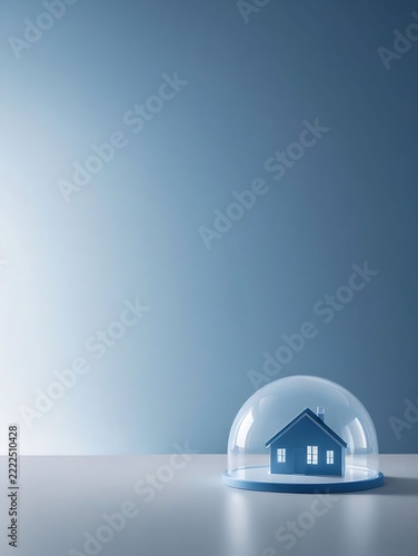 house on blue background