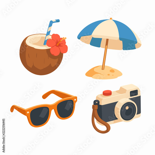 Holiday Elements Collection – Festive Travel and Celebration Vector Illustration