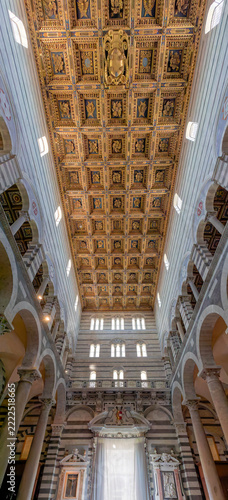 ceiling by domenico and bartolomeo atticciati with decorated lacunar panels in the cathedral at pisa tuscany italy