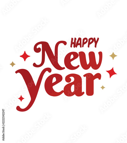 Happy New Year Typography Unique T-Shirt