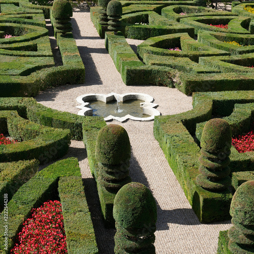 dans un jardin classique