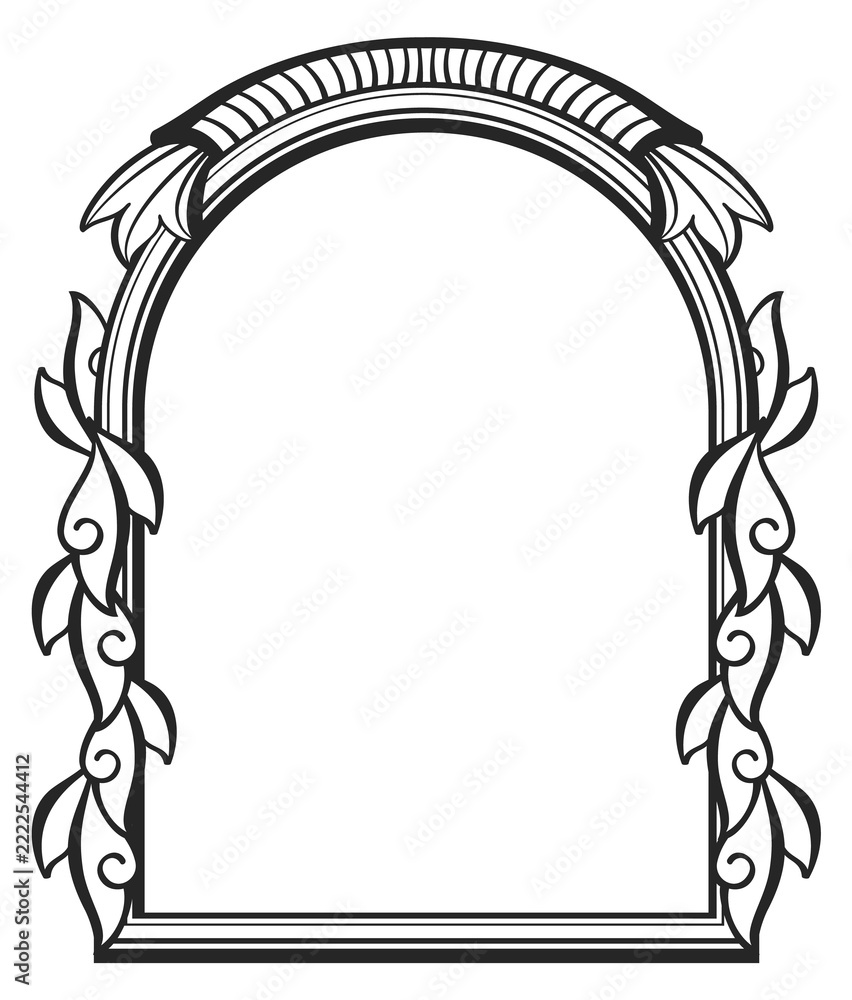 Fototapeta premium Victorian frame. Decorative mirror border. Antique pattren
