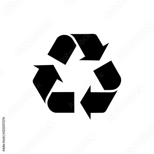 recycle symbol on black