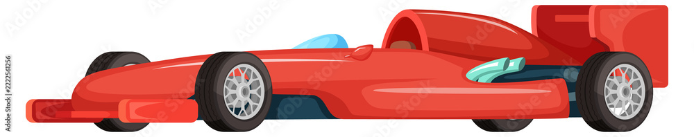 Naklejka premium Racing car. Red fast sport bolide auto