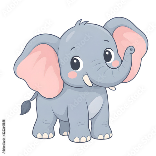 Cute Baby Elephant Cartoon Vector Illustration