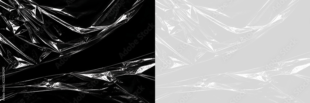 Fotografie Wrinkled plastic wrap overlay texture
