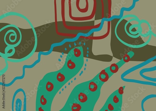 Abstract image for printing - digital painting. The picture is painted by hand on a tablet.