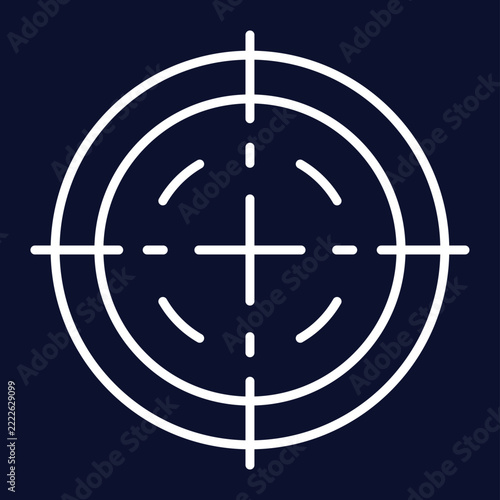 Segmented crosshair icon with divided quadrants symbolizing precision, targeting and accurate alignment.